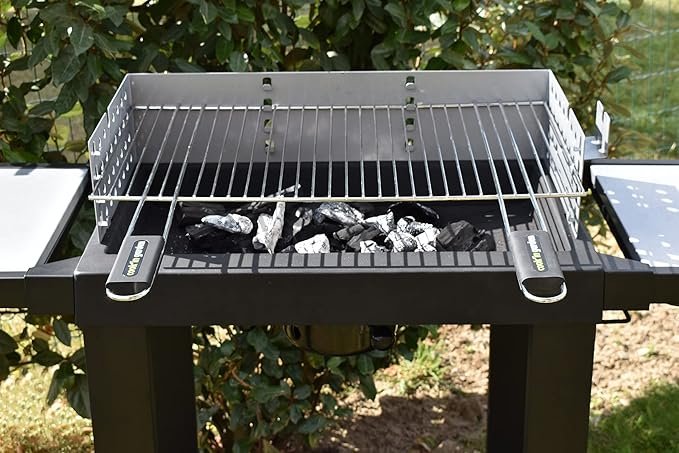 Cook'in garden - Parrilla de Acero Cromado - Ideal para Barbacoas - Asas Suaves al Tacto - Resistente a las Llamas y a las Altas Temperaturas de Barbacoas - Opiniones y Valoraciones.