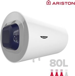 Termo eléctrico Ariston Blu1 Eco H - 80 litros, calentador de agua horizontal con función ECO y regulación externa.