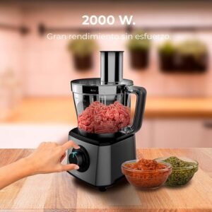 Opiniones Cecotec Procesador de alimentos Paprika 1300 Full, 2000W de Potencia, Acero Inoxidable, 2 Velocidades, 3 Discos de corte - Imagen del producto.