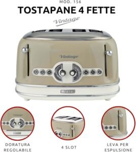 Ariete Vintage Tostadora 4 Rebanadas 1600W Beige - Opiniones y Análisis Completo