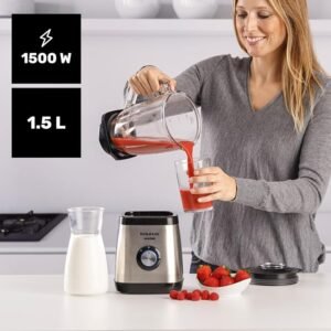 Opiniones Taurus Magnum 1500 - Batidora de vaso, jarra cristal 1.5L, 1500W, 4 cuchillas inox desmontables, pica hielo.
