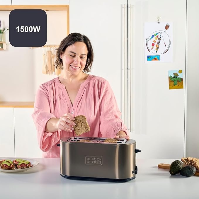 Opiniones Black+Decker - Tostadora Extra Grande 1500W | 260x42mm Ranuras | 7 Niveles de Tostado