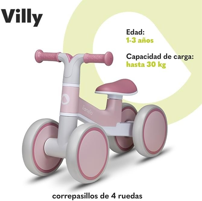 LIONELO VILLY Bicicleta de Equilibrio Ligera para bebés de 1 a 3 años - Correpasillos de 4 Ruedas hasta 30 kg - Opiniones y Análisis - ¡Descubre sus ventajas ahora!