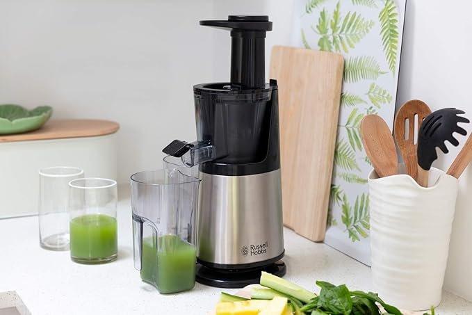 Russell Hobbs Licuadora Slow Juicer - Extractor de Zumos, 2 Coladores Fino y Grueso, Colador para Granizados - Opiniones y Características.