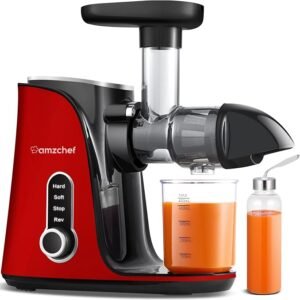 Licuadora para Verduras y Frutas AMZCHEF con 2 Modos de Velocidad - Prensado en Frio y Función Inversa