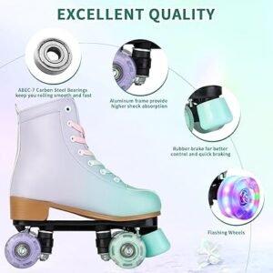 Patines de ruedas para niñas y mujeres, patines iluminados, patines de doble fila ajustables - Opiniones XUDREZ