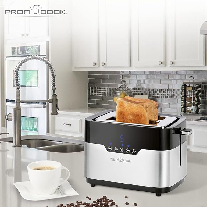 Tostadora ProfiCook PC-TA 1170 de 2 discos con Sensor Touch y Soporte para panecillos - ¡Descúbrelo aquí! ?? #TostadoraProfiCook #SensorTouch #SoporteparaPanecillos