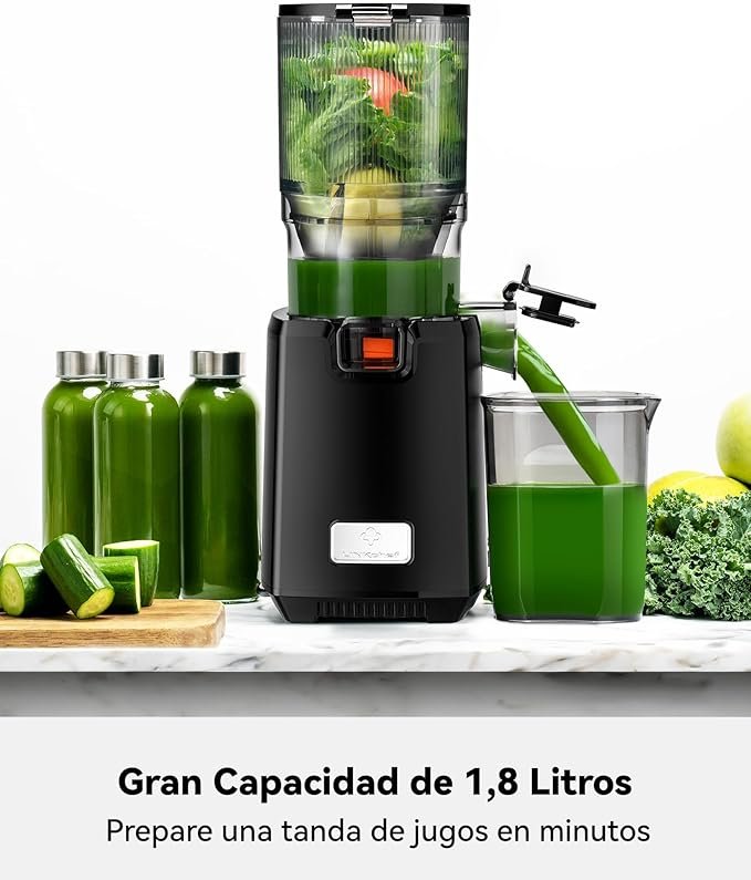 Extractor de Zumos y Verduras LINKChef 130mm Calibre, 1,8L – Licuadora Prensado en Frío 250W - Opiniones y Review - Comprar aquí.