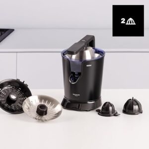 Exprimidor eléctrico de palanca Taurus Amazing SQ601X con motor AC profesional. Perfecto para todos los cítricos. ¡Compra el tuyo ahora!