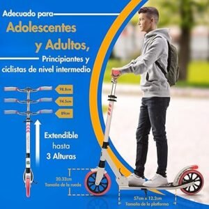 Opiniones SereneLife Patinete Adolescentes FreNoManillar - Imagen del producto con luces, plegable y ajustable para adultos.