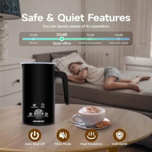 MOOSUM Espumador de leche eléctrico 4 en 1 para leche caliente y fría, 300 ml - Opiniones - Espumador de leche eléctrico