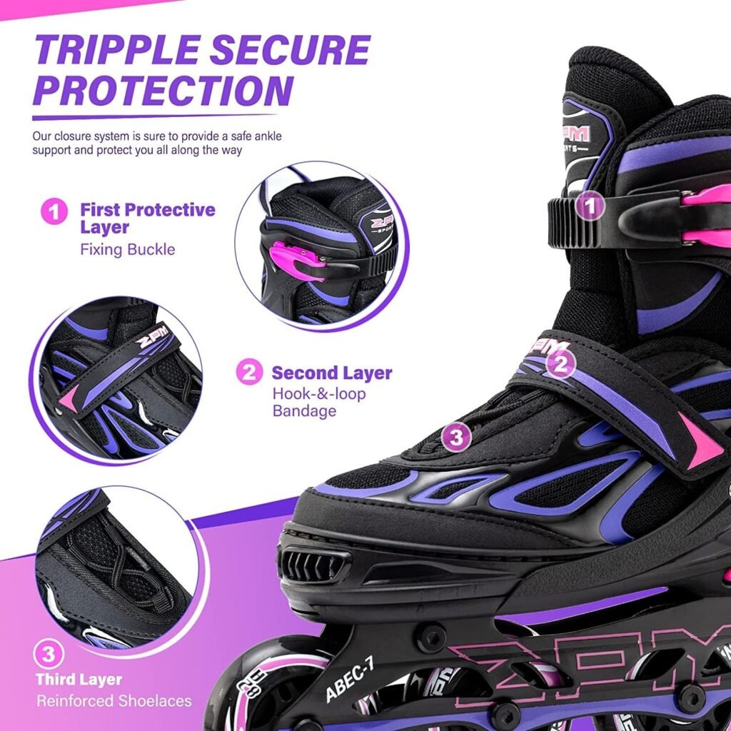 Patines en línea para Hijo y Adolescentes con Ruedas LED - Opiniones 2PM SPORTS Vinal Regulables con luz Completa