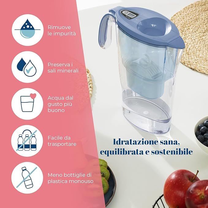 Kit de 13 filtros bi-flux y jarra filtrante Laica J9074A1 - Opiniones, características y ventajas - 2,3 litros totales