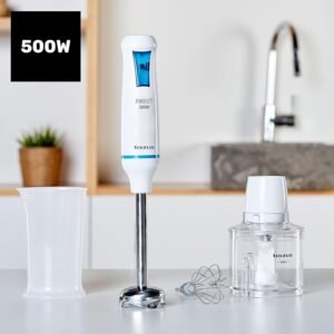 Opiniones Taurus - Batidora de mano Robot 500 Plus Inox: Potente picadora eléctrica de 500W con cuchilla de acero inoxidable. ¡Descubre la mejor calidad en batidoras en nuestra tienda online!