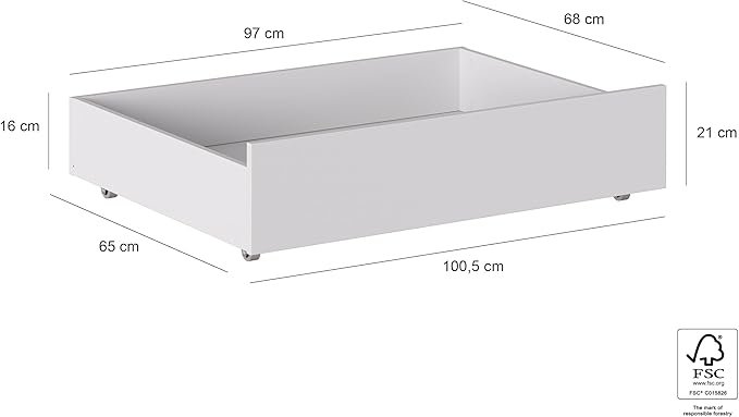 Juego de 2 cajones para Debajo de la Cama MIK - Opiniones, Madera compuesta