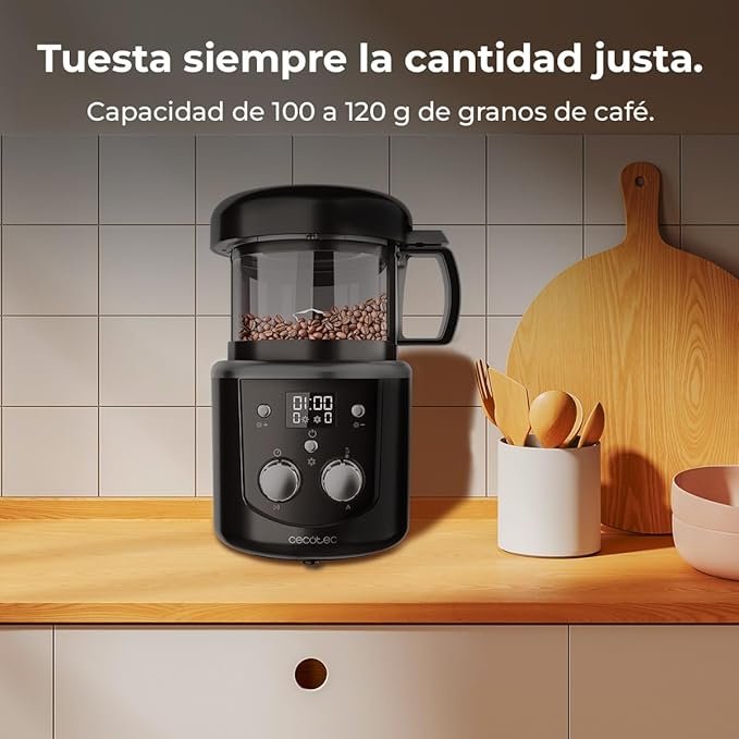 Cecotec Tostadora de Café en Grano Eléctrica Roaster Booster. 1400W, Accesorio de Café, Tueste Automático o Manual.
