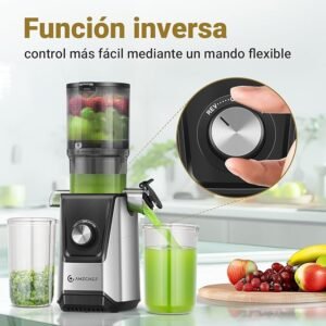 Licuadora prensado en frío AMZCHEF 200W - Perfecta para verduras y frutas enteras - Opiniones 2022