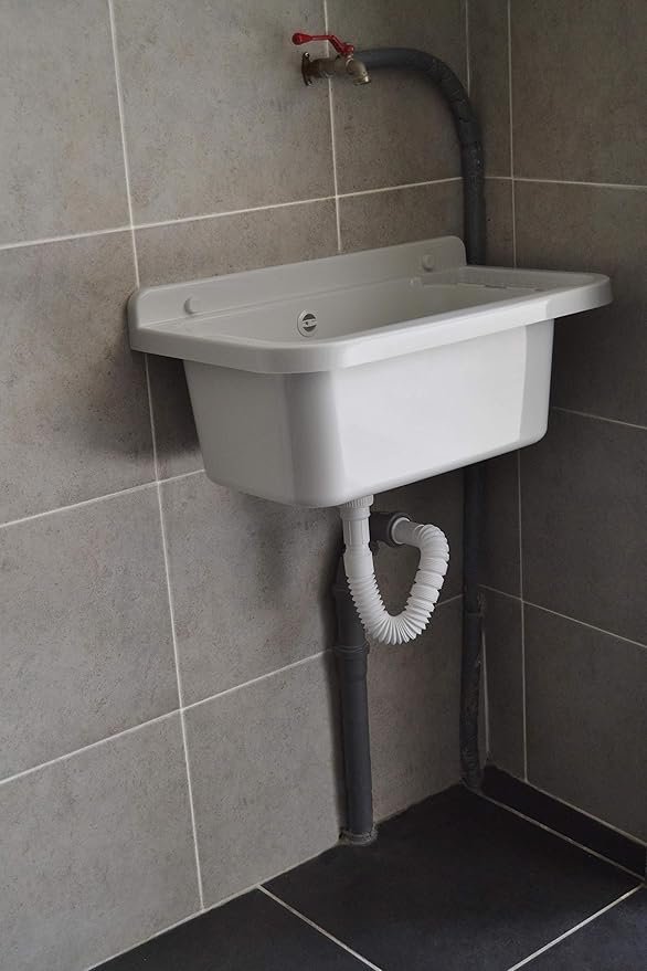 Pilozzo-Lavabo de Pared de Resina Marmolada para Exterior - Opiniones AM2051BM