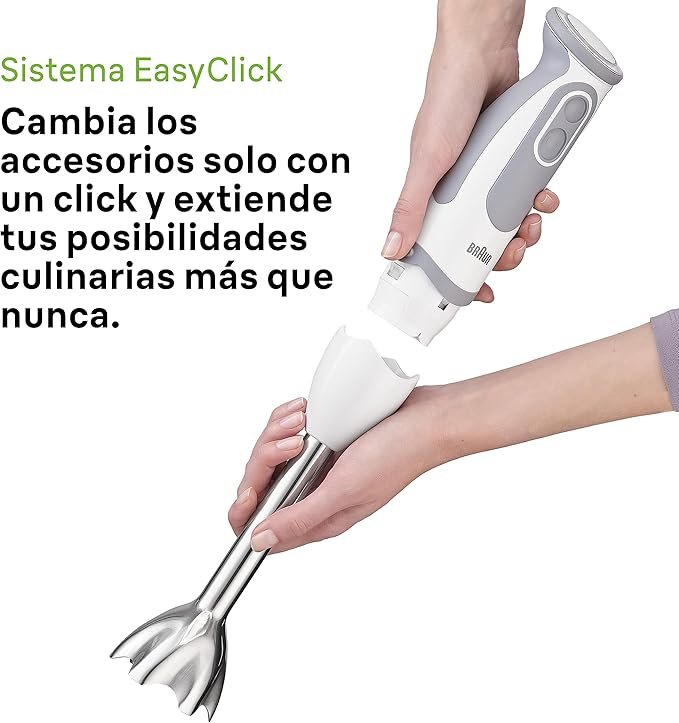 Opiniones Braun Minipimer 5200 Batidora de Mano, 1000 W, 21 Velocidades y Función Turbo, Campana Anti-salpicaduras - Imagen del Producto