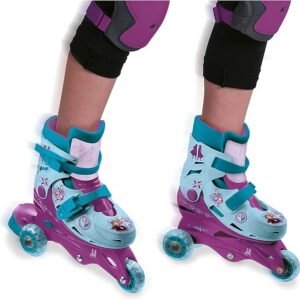 Compra ahora los increíbles patines de doble función ajustables de Disney Frozen de la marca Mondo Toys. ¡Diviértete patinando en línea con tus personajes favoritos!