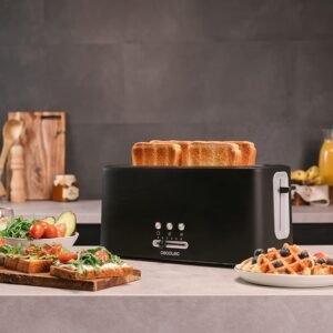 Opiniones Cecotec Tostadora Vertical Toast&Taste 16000 Extra Double. 1630 W, 2 Ranuras Largas extraanchas, 3 Funciones - Imagen del producto.