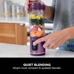 Ninja Blast BC151UKPR - Batidora portátil, potente licuadora inalámbrica, tapa a prueba de fugas y boquilla para sorber. ¡Lleva tu batido favorito a donde quieras!