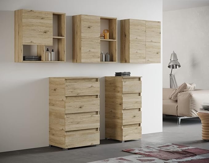 Opiniones Atenea - Armario de Pared Doble con 4 Puertas y Sistema de Apertura. ¡Elige calidad y funcionalidad para tu hogar con Atenea!