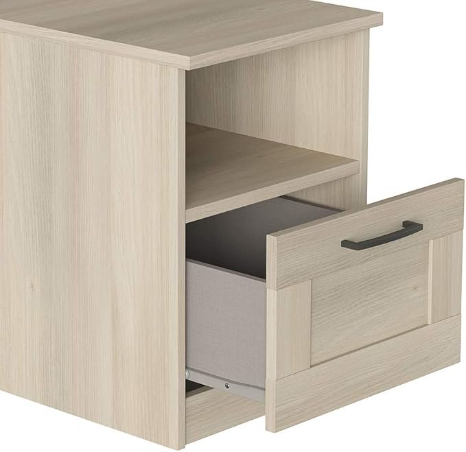 Mesita de noche moderna con compartimento de día y cajón con guías de ruedas - Opiniones y características | Encuentra las mejores ofertas aquí.