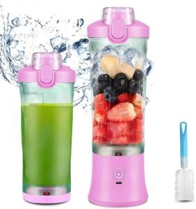 TOPESCT Licuadora Portátil de 600 ml, Mini Licuadora Recargable para Batidos y Batidos con Batería de 4000 mAh - ¡La mejor opción para disfrutar de tus batidos en cualquier lugar!