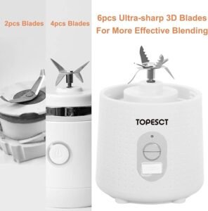 Licuadora portátil para batidos y smoothies TOPESCT - Opiniones y características - Batería recargable de 4000 mAh - Mini licuadora ideal para llevar contigo - ¡Descubre más!