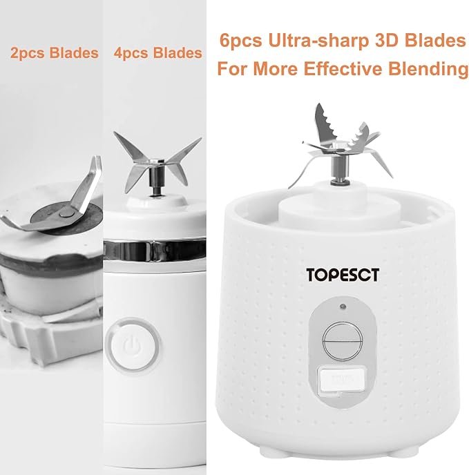 Licuadora portátil para batidos y smoothies TOPESCT - Opiniones y características - Batería recargable de 4000 mAh - Mini licuadora ideal para llevar contigo - ¡Descubre más!