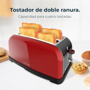 Opiniones Tostador vertical Cecotec Toastin' time 1500 Red Lite - 1500W de Potencia - Capacidad para 4 Tostadas
