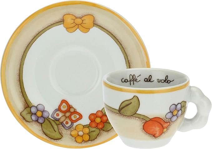 THUN - Juego de 6 Tazas de Porcelana para café Country. Atractivo set de tazas de porcelana para café con diseño country. ¡Disfruta de tu café con estilo!