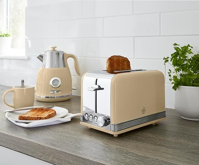 Opiniones Tostadora Pan Ranura Ancha 2 Rebanadas Swan Retro ST19010CN - Diseño Vintage