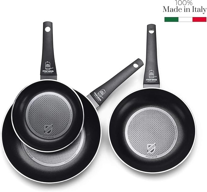 Opiniones Moneta Recy Juego de 3 Sartenes de Inducción, Superficie de Material Reciclado - Mejor selección de sartenes ecológicas de alta calidad. ¡Compra ahora y cocina de forma sostenible!