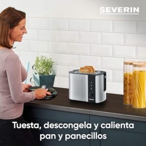 SEVERIN Tostadora automática con soporte para panes, tostadora doble para calentar y descongelar - Opiniones 2022