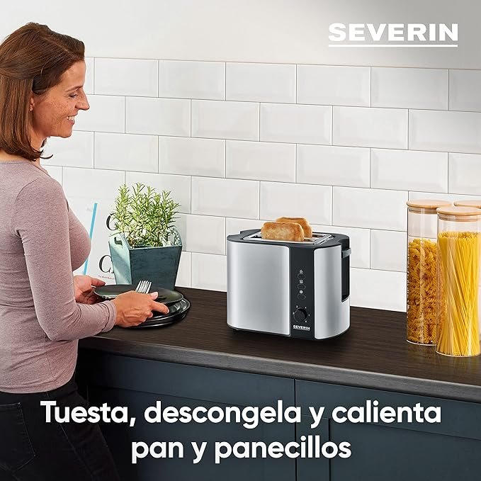 SEVERIN Tostadora automática con soporte para panes, tostadora doble para calentar y descongelar - Opiniones 2022