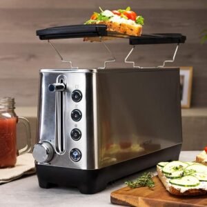 Opiniones Cecotec Tostadora BigToast Extra - 1100 W, Ranura Larga Extraancha, 4 Funciones Preconfiguradas, 6 Niveles de Potencia. ¡Descubre la mejor tostadora del mercado hoy mismo!