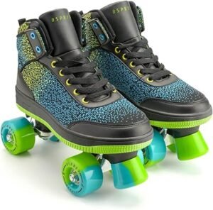 Patines quad premium retro de Osprey - Raver: experiencia única sobre ruedas.