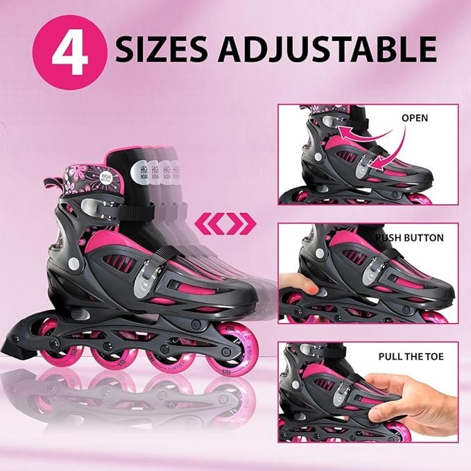 High Bounce Patines en línea para niñas y niños, patines con ruedas de gel y tamaño ajustable para adultos y niños - Opiniones y reseñas actualizadas
