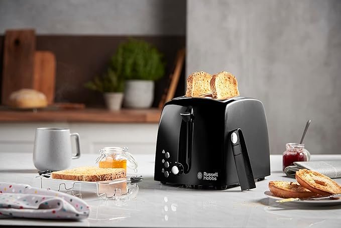 Opiniones Russell Hobbs Tostadora Textures Plus - 2 Ranuras Cortas y Anchas, Tostador para 2 Rebanadas, Bandeja Recogemigas.