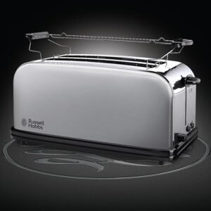 Opiniones Russell Hobbs Tostadora de acero inoxidable Adventure con dos ranuras anchas para 4 rebanadas o 2 rebanadas grandes.