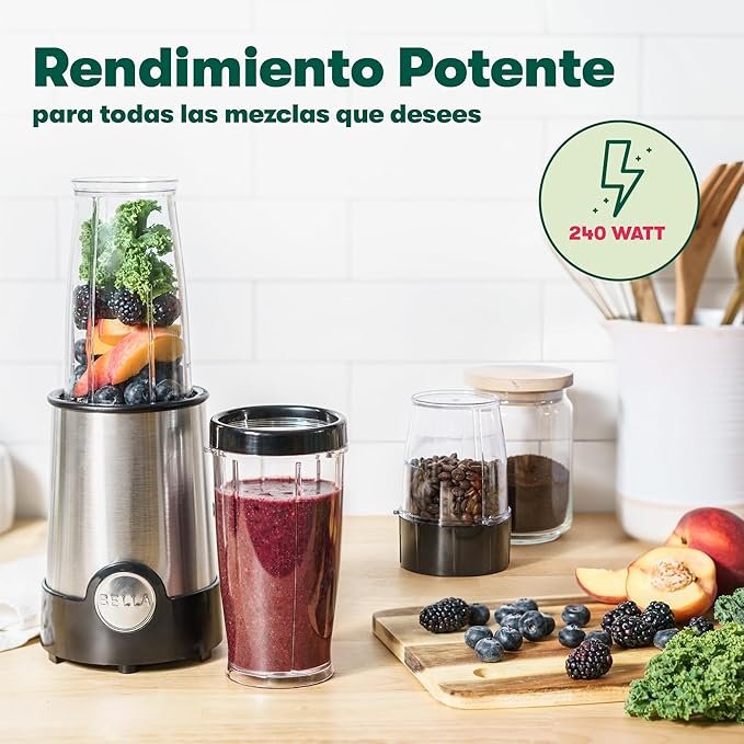 Batidora Rocket personal BELLA para smoothies y batidos saludables. Ideal para triturar y picar fácilmente. ¡Obten la tuya ahora!