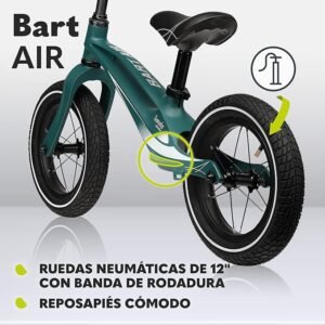 Bicicleta sin Pedales Lionelo Bart, ideal para niños de 2 años hasta 30kg. Cuadro de magnesio, estilo deportivo y ruedas de 12 pulgadas. ¡El regalo perfecto para los más pequeños!
