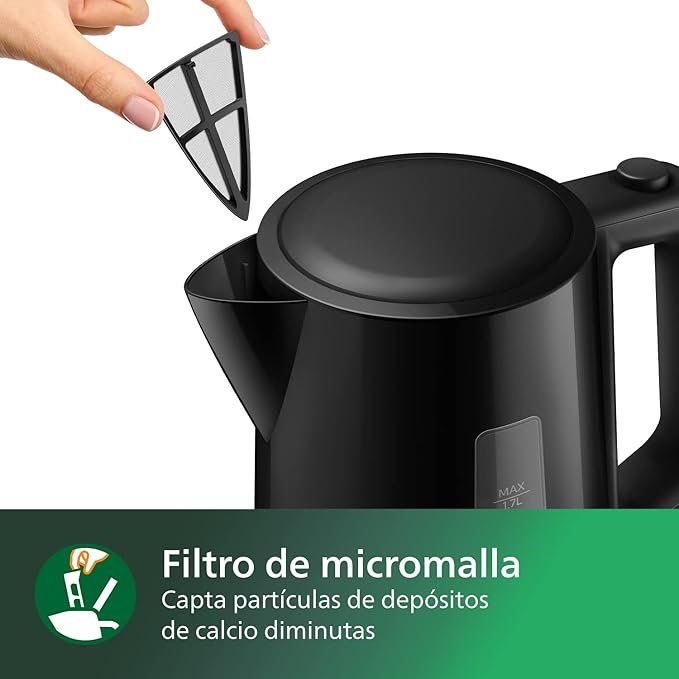 Opiniones Philips Hervidor de Agua - 1.7L, Tapa con Resorte, Indicador Luminoso: Descubre la mejor manera de preparar tu bebida caliente favorita con este hervidor de agua Philips de 1.7 litros. Con su tapa con resorte y su indicador luminoso, podrás disfrutar de un agua siempre caliente. ¡Hazte con el tuyo ahora!