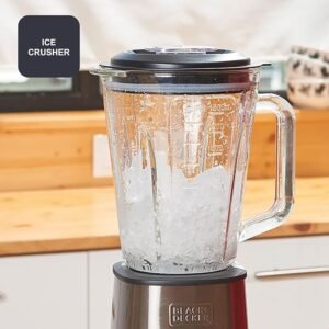 Opiniones Black+Decker - Batidora de Vaso 800W | Jarra de Vidrio 1.5L | 4 Cuchillas de Acero Inoxidable - Imagen del producto.