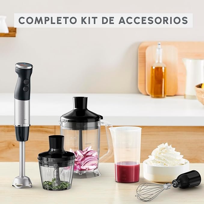 Batidora de mano Moulinex Quickchef+ | Tecnología Powelix | Accesorio batidor picador XL 5 en 1