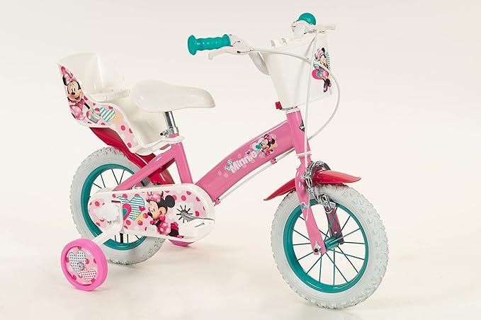 Bicicleta infantil Minnie Huffy de 12 pulgadas para niñas de 3 a 5 años en color Multicolor - Opiniones TOIMSA.