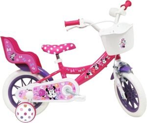 Bicicleta Infantil Minnie Disney de 12 Pulgadas con Freno y Cesta - Opiniones A.T.L.A.S.