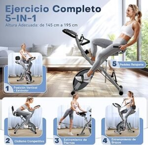 Opiniones VANNECT Bicicleta Estática Plegable con Respaldo y 16 Niveles de Resistencia - Descubre la mejor opción para mantenerte en forma desde la comodidad de tu hogar. ¡Aprovecha los 16 niveles de resistencia para personalizar tu entrenamiento!